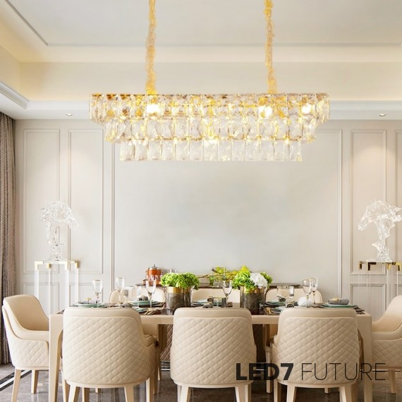 Loft Industry Modern - Cascade Tile Rectangular Chandelier